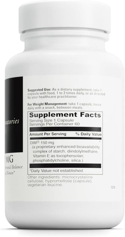 DAVINCI Labs DIMPro 150mg - Hormonal Balance Food Supplement with DIM - Gluten-Free - 60 Capsules
