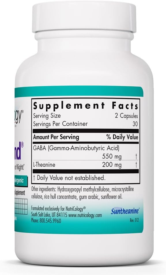 NutriCology ZenMind - GABA 550 mg & L-Theanine 200 mg - Calmness & Relaxation Support - Non-Drowsy - 60 Capsules - görsel 2
