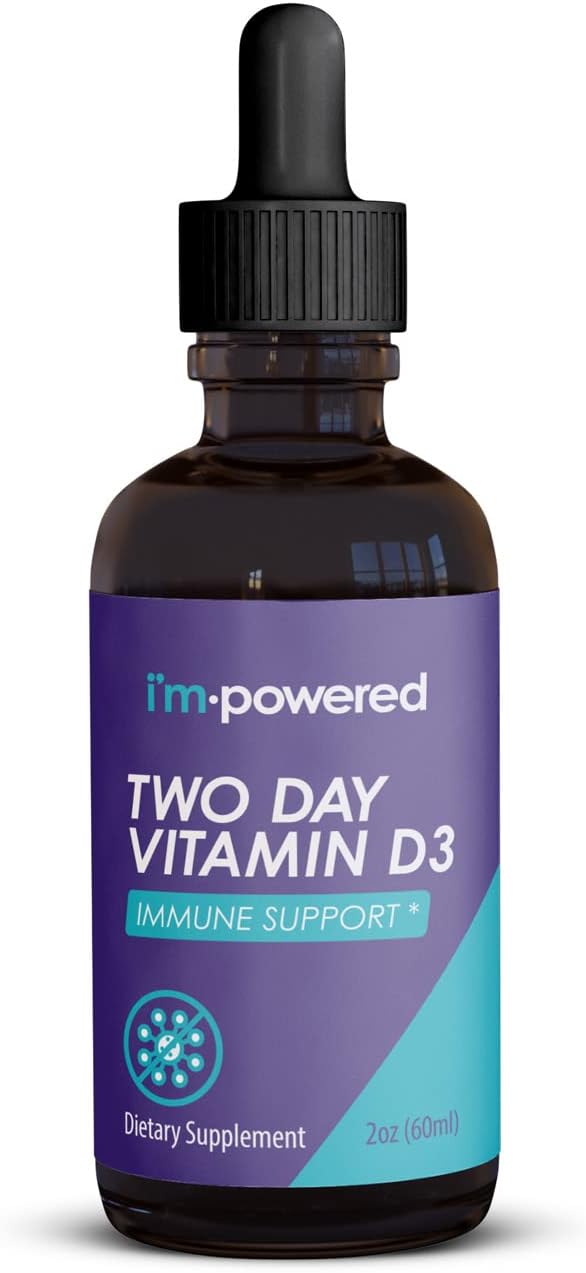 I'm Powered Two Day Vitamin D3 Drops - 50,000 IU per Serving, 60 ml Liquid Supplement - görsel 1