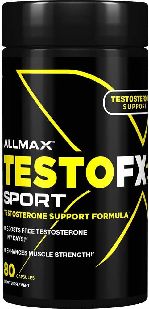 ALLMAX TESTOFX Sport - Testosterone Support Formula with Zinc, Vitamin B6 & Magnesium - 80 Capsules - görsel 1