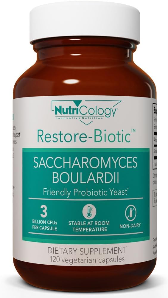 Nutricology Restore-Biotic Saccharomyces Boulardii – 120 Capsules (450 mg, 9 Billion CFUs) - görsel 1