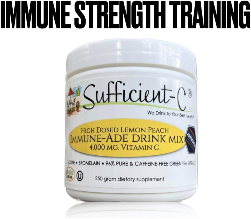 Sufficient-C 4,000mg High-Dose Vitamin C Lemon & Peach Drink Mix – 250g - görsel 5