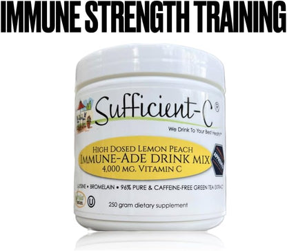 Sufficient-C 4,000mg High-Dose Vitamin C Lemon & Peach Drink Mix – 250g