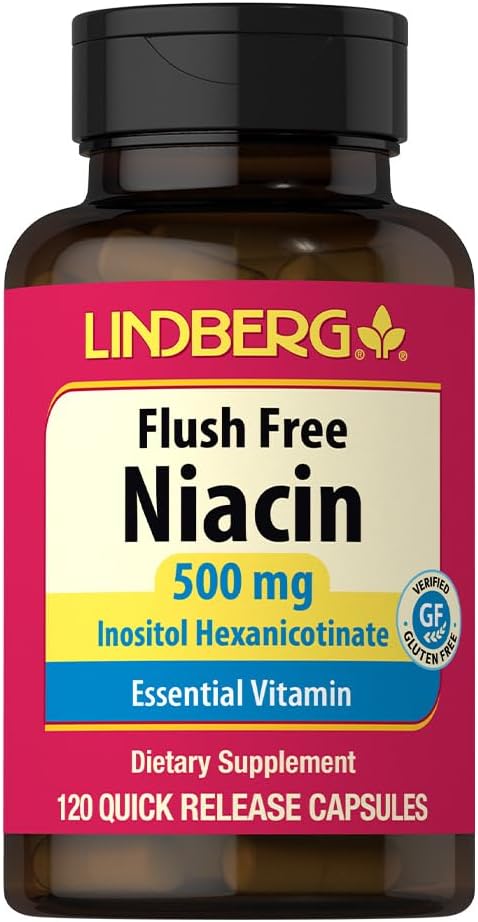 Lindberg Niacin 500mg Flush Free – Inositol Hexanicotinate, 120 Capsules - görsel 1