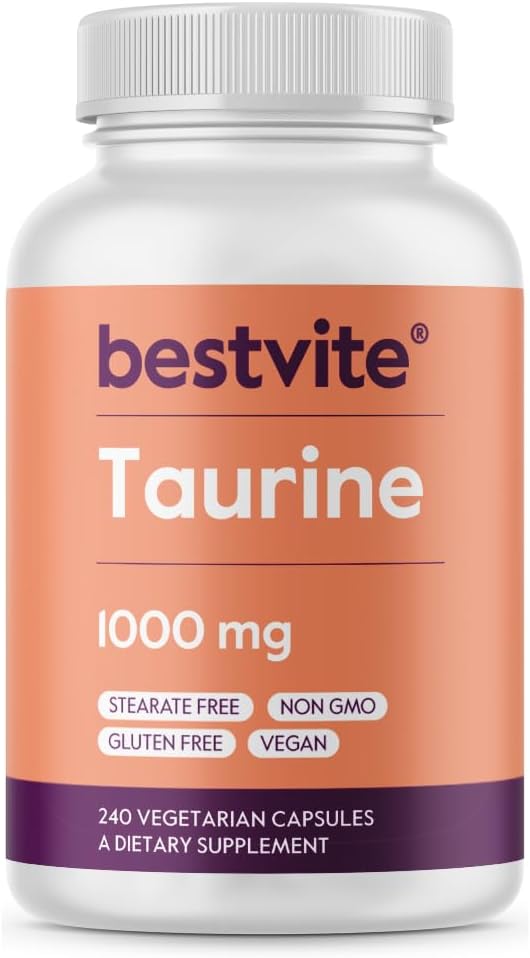 BESTVITE Taurine 1000mg (120 Vegan Capsules) - Pure Amino Acid Supplement - görsel 8