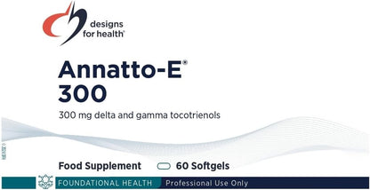 Designs for Health Annatto-E 300mg Tocotrienols Vitamin E - Delta + Gamma Tocotrienols to Support Heart Health, Eye Health, Healthy Ageing - DeltaGold Antioxidants Supplement (60 Vitamin E Softgels)