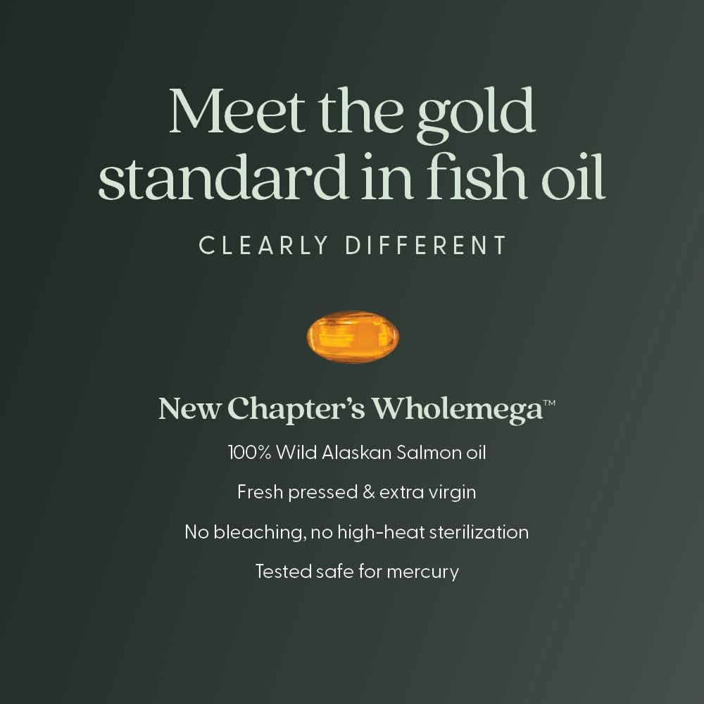 New Chapter Wholemega for Mum Fish Oil Supplement, Tiny Capsules, 2000mg per Serving, Prenatal DHA with Omega-3 + Vitamin D3 for Prenatal & Postnatal Support, 500mg Each - 90 Count - görsel 5