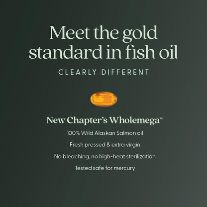 New Chapter Wholemega for Mum Fish Oil Supplement, Tiny Capsules, 2000mg per Serving, Prenatal DHA with Omega-3 + Vitamin D3 for Prenatal & Postnatal Support, 500mg Each - 90 Count