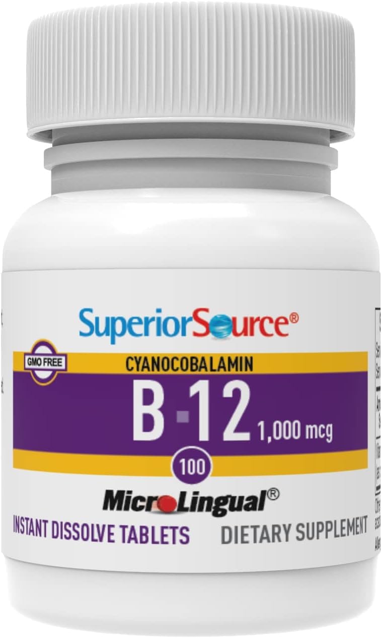 Superior Source No Shot Vitamin B12 1000 mcg - Sublingual Tablets, 100 Count - görsel 4
