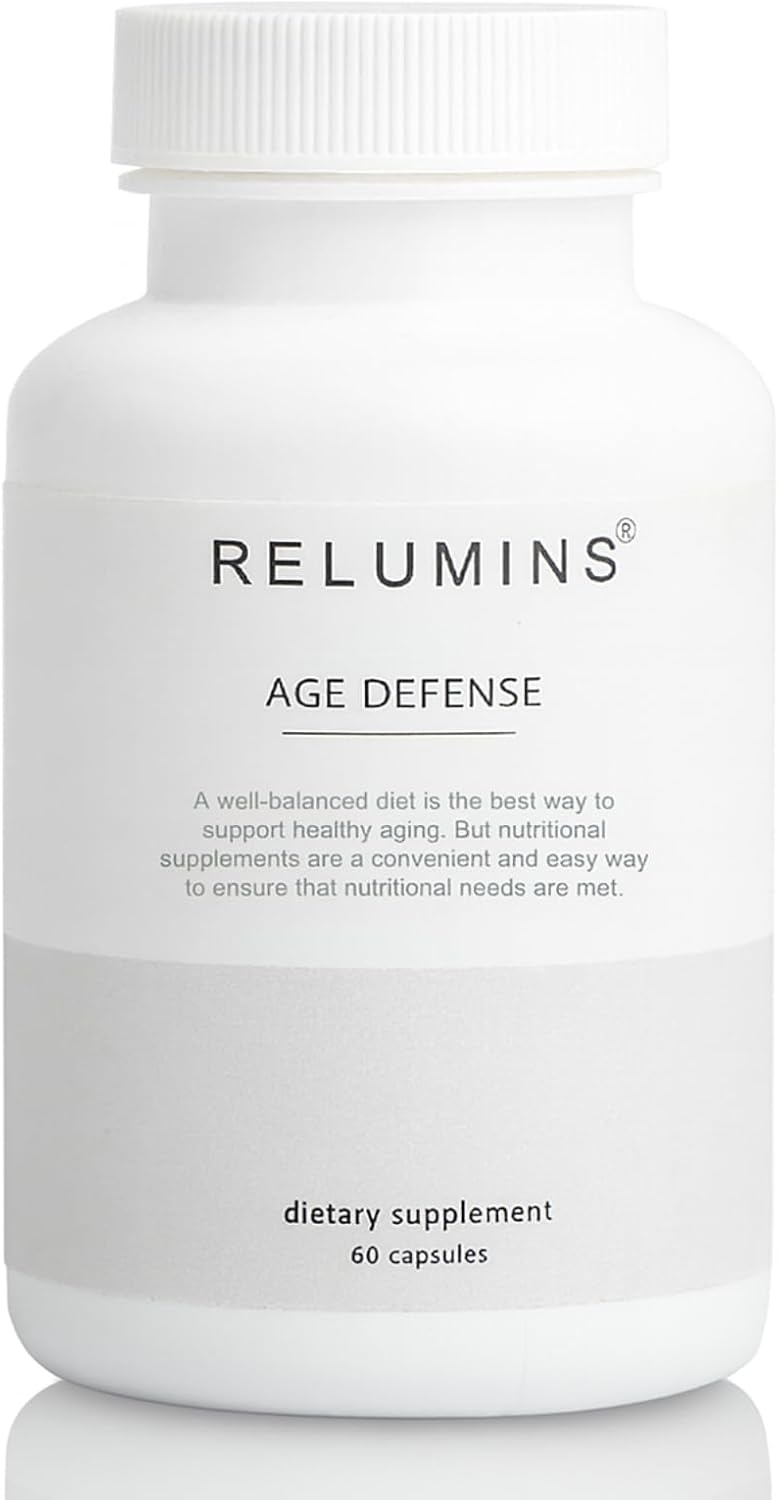 Relumins Age Defence NAD+ Supplement with NADH, CoQ10, Glutathione, Resveratrol, Fisetin, Curcumin & EGCG - Antioxidant Support Supplement – 60 Vegan Capsules - görsel 1