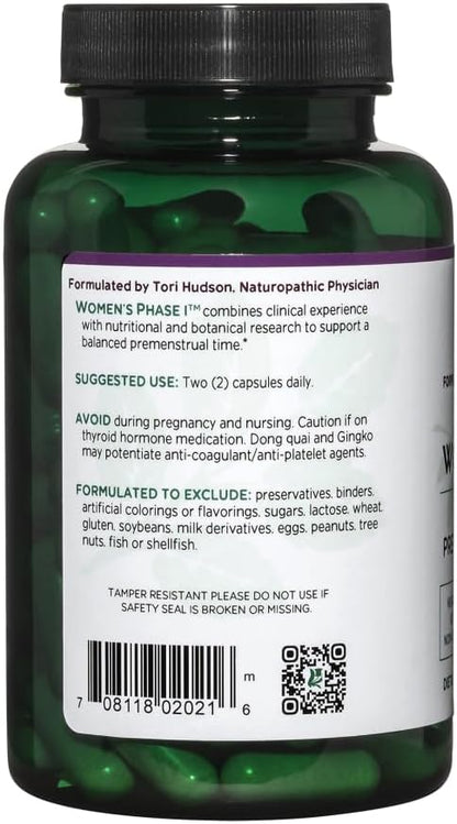 Vitanica Women's Phase I – Premenstrual Support, Vegan, 120 Capsules