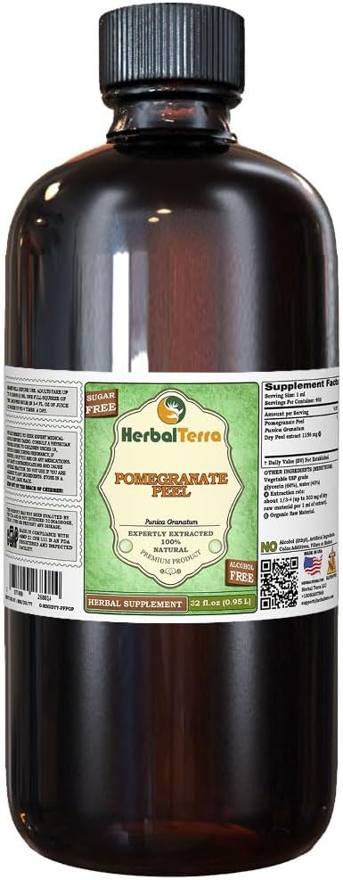 HerbalTerra Pomegranate Pill (Punica Granatum) Dried Peel Liquid Extract, 60 ml