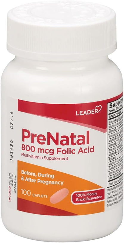 Leader Prenatal Multivitamin with 800 mcg Folic Acid and Essential Nutrients