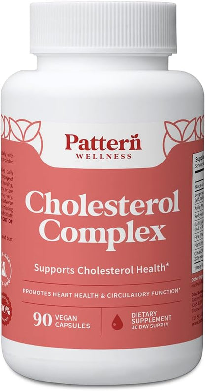 Pattern Wellness Cholesterol Complex Supplement – 90 Vegan Capsules
