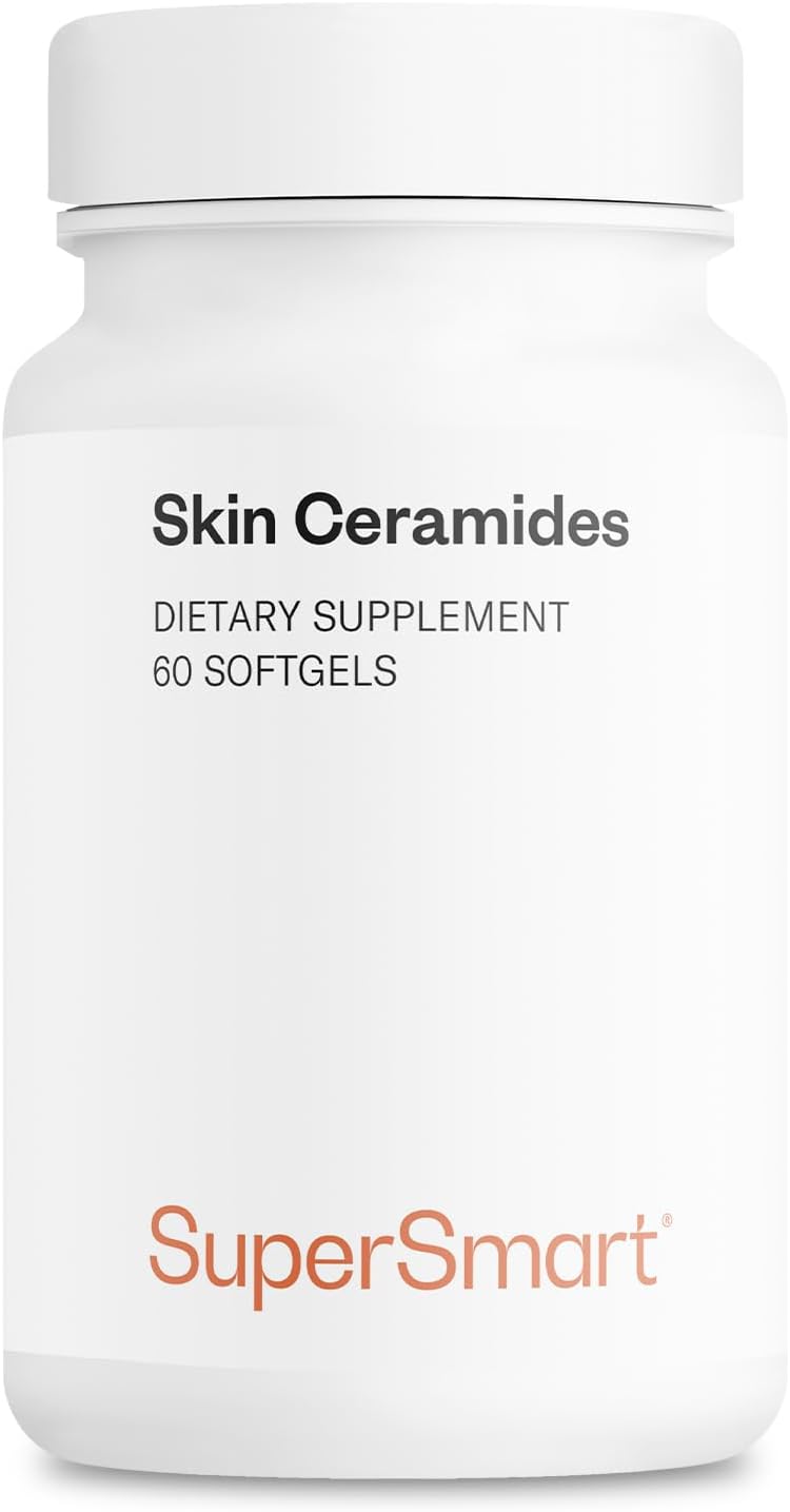SuperSmart Skin Ceramides (Patented) - with Wheat Ceramides, Zinc - LipoWheat Phytoceramides Supplement - Skin Hydration and Protection | Non-GMO - 60 Softgels - görsel 1