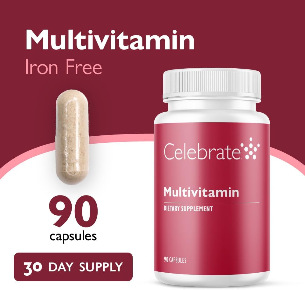 Celebrate Vitamins Bariatric Multivitamin, Iron Free - Post Gastric Bypass & Sleeve Gastrectomy Supplement for Men & Women (90 Capsules) - görsel 2
