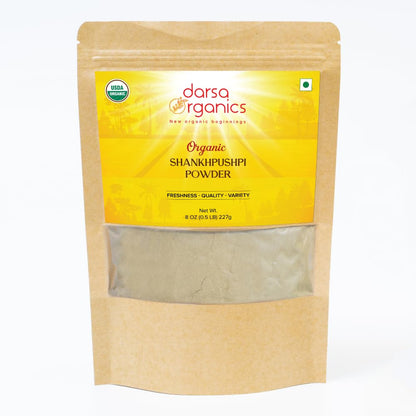 Darsa Organics Shankhpushpi Powder – Organic, Vegan, Non-GMO, Kosher (227 g)