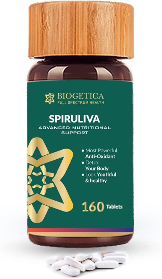 Spiruliva Organic Spirulina with Astaxanthin Tablets – Vegan Superfood Supplement (160 Tablets) - görsel 1