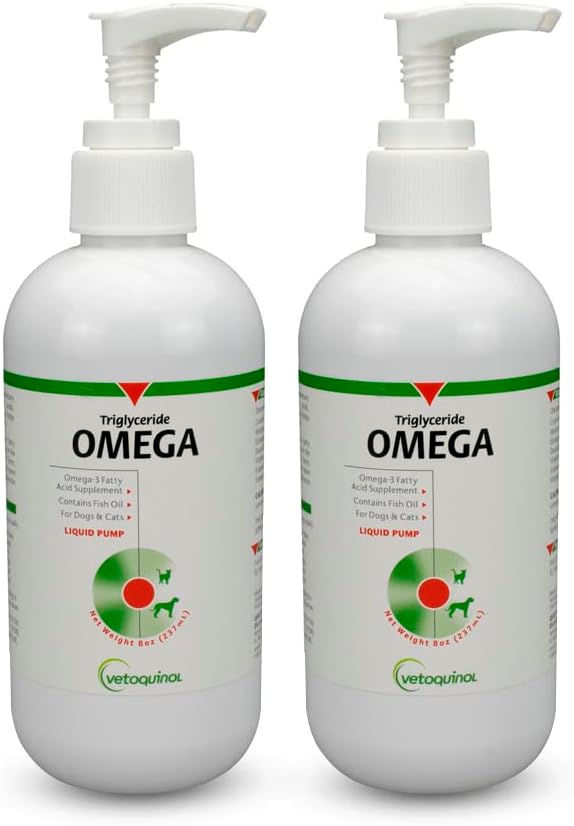Vetoquinol Triglyceride OMEGA - Fish Oil for Dogs & Cats - Supports Healthy Skin, Coat & Normal Immune Response - Supplement with Vitamin Blend for Heart, Eye, Bone & Muscle Support - 8 oz (Pack of 2) - görsel 1