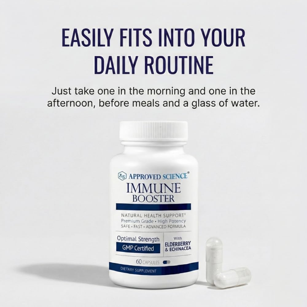 Approved Science® Immune Support - Extra Strength - Elderberry, Echinacea, Vitamin D3 & C, Zinc - 360 Capsules - görsel 5