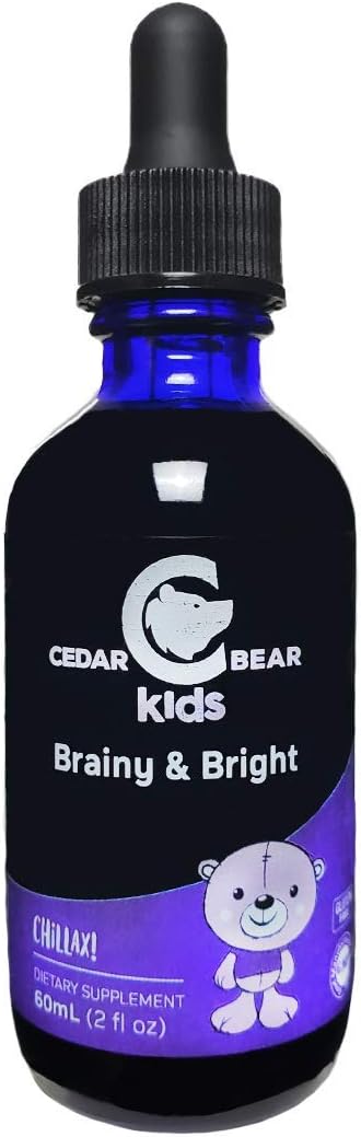 Cedar Bear Brainy & Bright for Kids - Herbal Supplement for Calm and Mental Focus 2 fl oz (60 ml)
