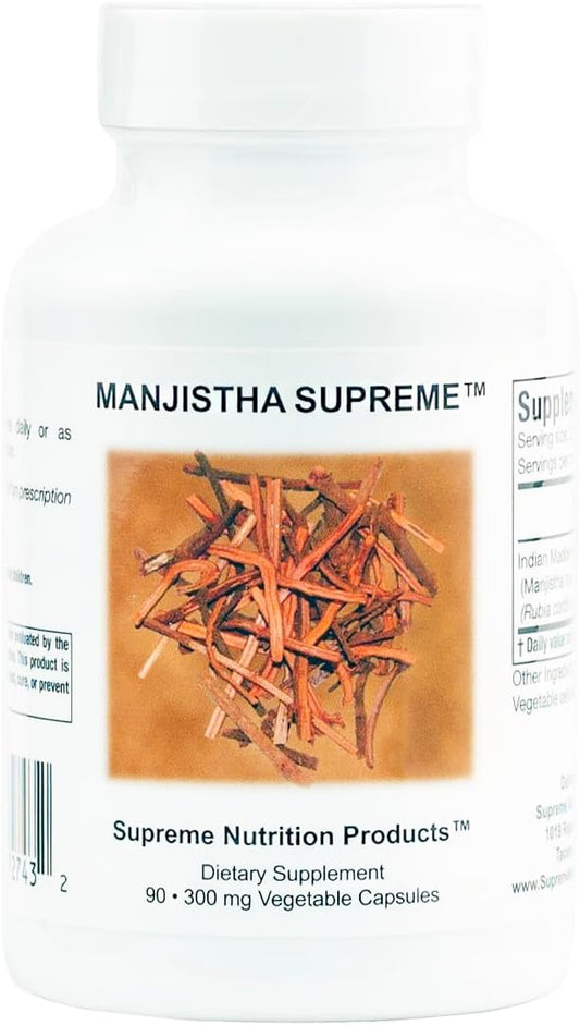 Supreme Nutrition Manjistha Supreme - Pure Indian Madder Root - 90 Vegetarian Capsules