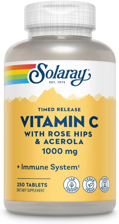 SOLARAY Vitamin C 1000mg Timed Release Tablets with Rose Hips and Acerola Bioflavonoids - görsel 4