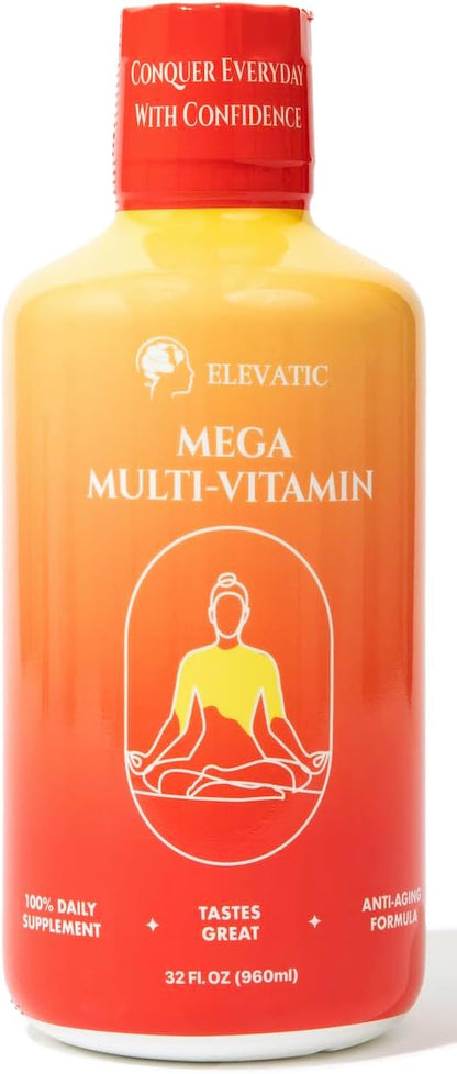 Elevatic Mega Liquid Multivitamin - 960ml - Daily Liquid Multivitamin with Essential Nutrients