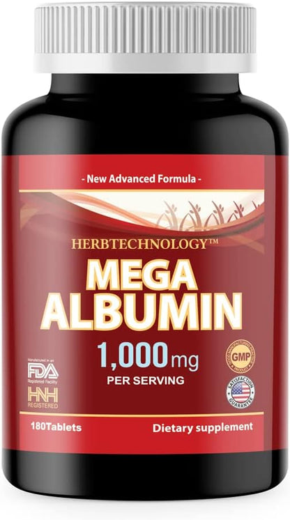 Dr.K&C Mega Albumin Protein Supplement 1000mg, 180 Tablets (3 Bottles)
