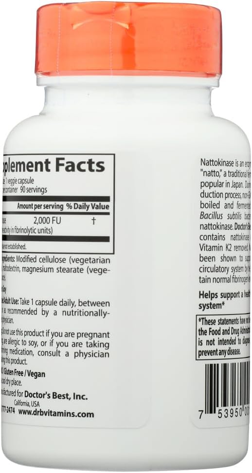 Doctor's Best Nattokinase 90 Veggie Capsules - görsel 3