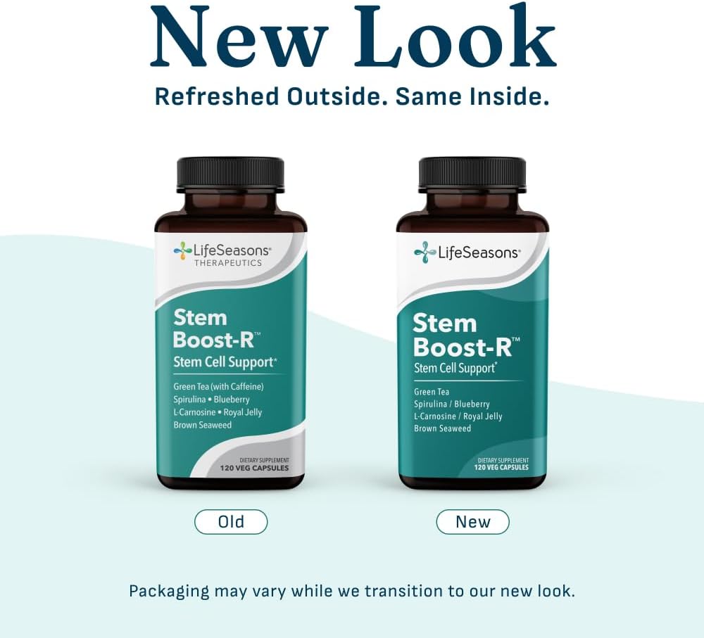 LifeSeasons Stem Boost-R - Stem Cell Support Antioxidant Supplement with Royal Jelly, Spirulina, Blueberry, Brown Seaweed & L-Carnosine - 120 Capsules - görsel 6