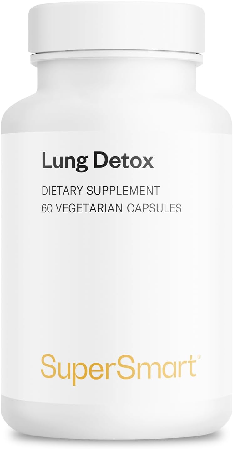 Supersmart Lung Detox (Advanced Formula) - with Quercetin, Bromelain, Curcuminoids, EGCG - Non-GMO & Gluten-free - 60 Vegetarian Capsules - görsel 1