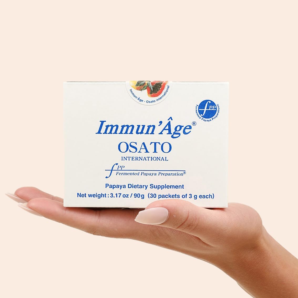 Immun'Age - Anti-Ageing Supplement - NRF2 Activator - Immune Support - Antioxidant - Cellular Energy Booster - Skin Ageing Protection - 100% Japanese Fermented Papaya Powder - 30 Sachets x 3 Grammes - görsel 1