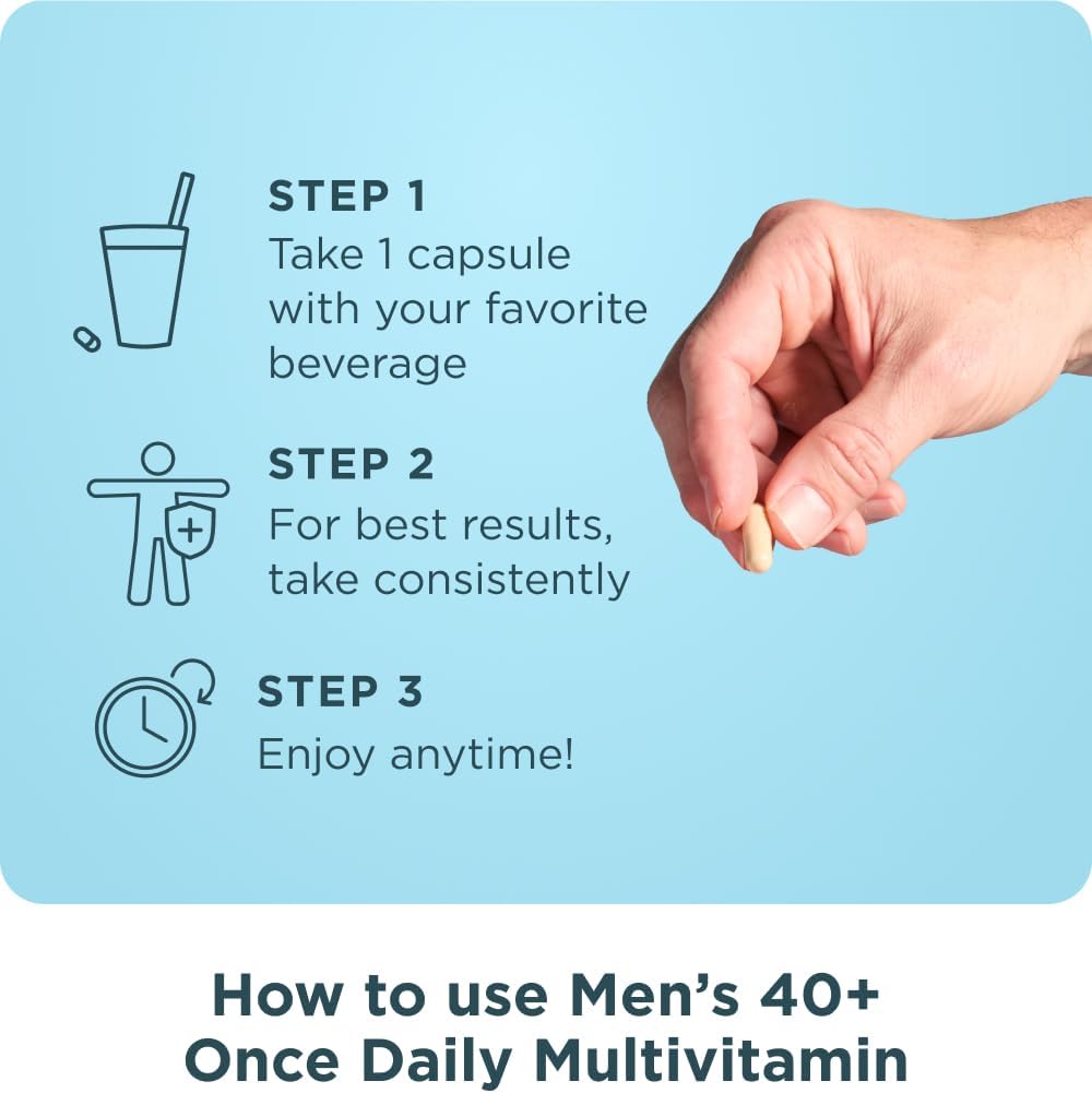 Ancient Nutrition Multivitamin for Men, Men's 40+ Once Daily Supplement, Magnesium, Vitamin A, Methylated B and K2, Supports Immune System, 30 Capsules - görsel 7