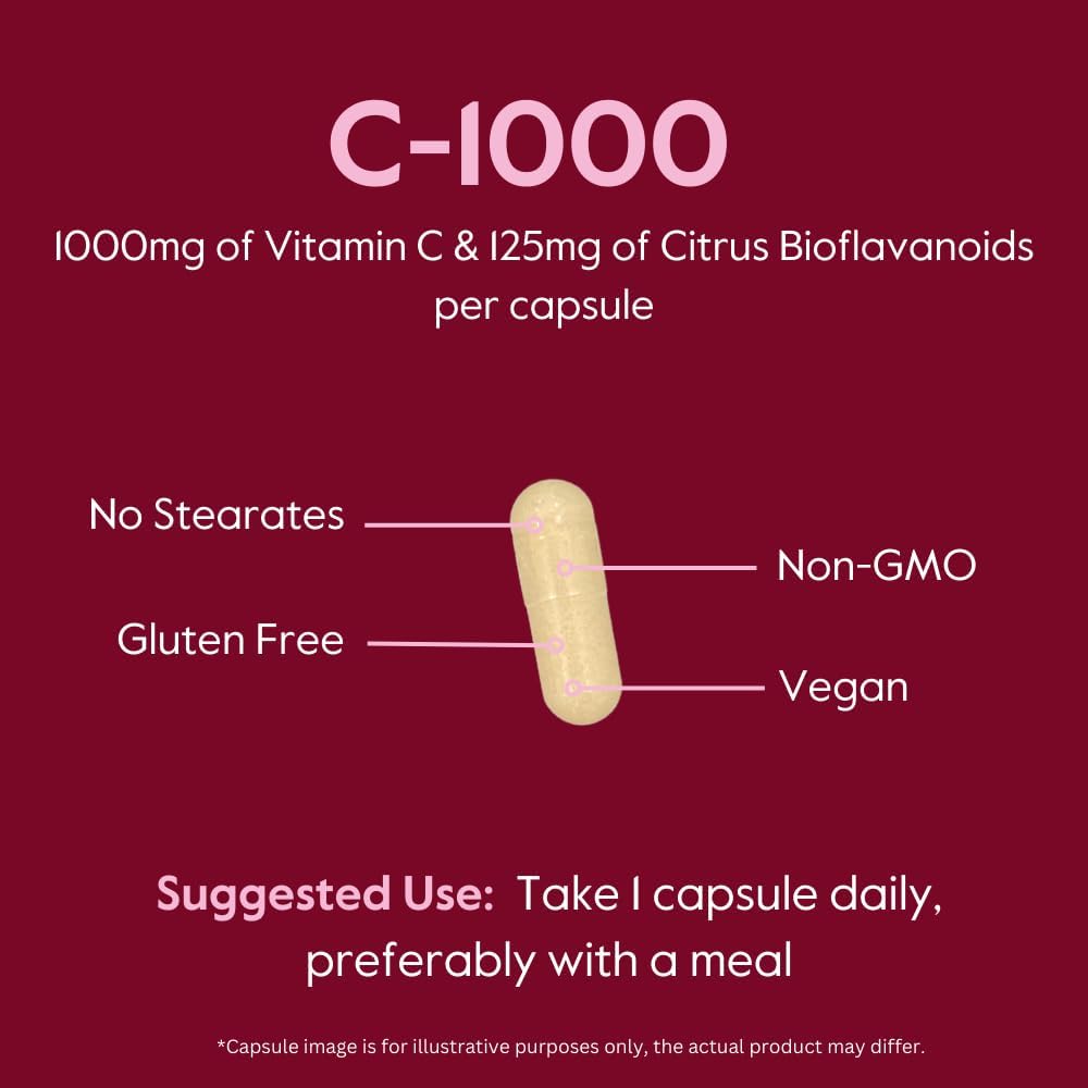 BESTVITE High Strength Vitamin C 1000mg (120 – Dosage: Common doses range from 500mg to 2000mg per day. A 1000mg – Image 5