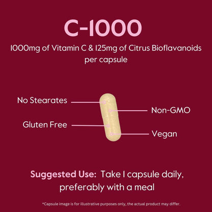 BESTVITE High Strength Vitamin C 1000mg (120 – Dosage: Common doses range from 500mg to 2000mg per day. A 1000mg – Image 5