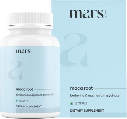 mars by GHC Maca Root Caps (Ginseng): Powered with Magnesium & Berberine - 60 Capsules | Overall Wellbeing | Good Health Company - Pack of 3