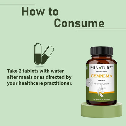 mi Nature Gymnema Sylvestre Tablets - 1000 mg, 90 Tablets - Vegan
