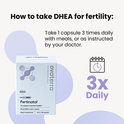 Fertinatal Micronised DHEA Female Natural Plant-Based Fertility Supplement 90-25mg Capsules