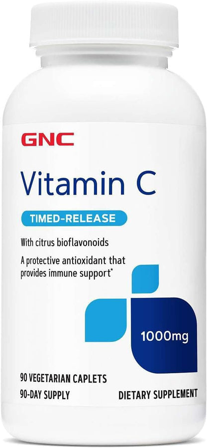 GNC Vitamin C 1000mg, 90 Caplets, Offers Immune Support