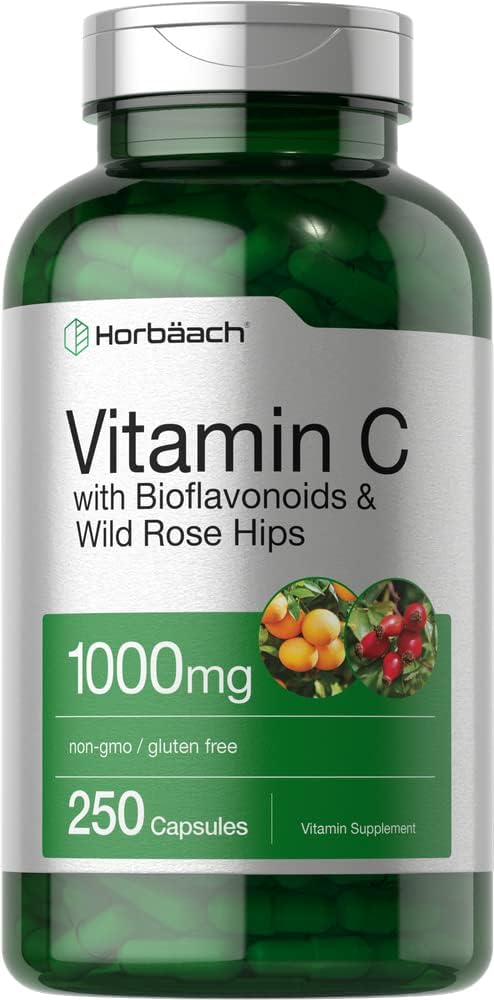 Horbäach Vitamin C 1000mg with Bioflavonoids and Rose Hips, 250 Capsules - görsel 1