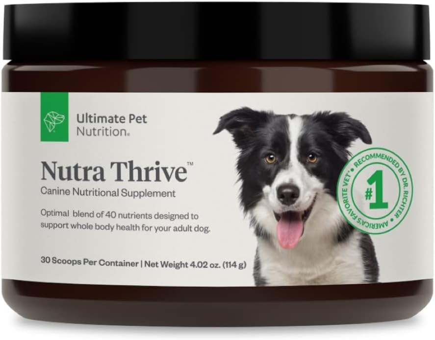 Ultimate Pet Nutrition Nutra Thrive Canine - 40-in-1 Nutritional Powder Supplement for Dogs (30 Scoops) - görsel 1