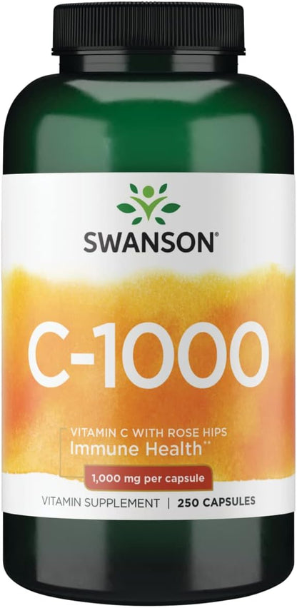 Swanson Vitamin C with Rose Hips, 1000mg, 90 Capsules