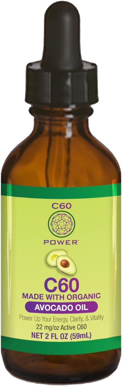 C60 Power - 99.99% Pure Carbon Fullerenes in Organic Avocado Oil, 60 ml - görsel 1