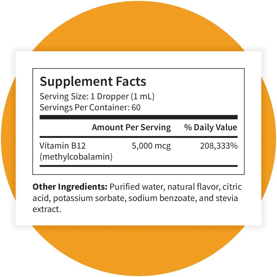 Pattern Wellness Vitamin B12 5000 μg Sublingual Drops – Methylcobalamin – Vegan Citrus - görsel 9