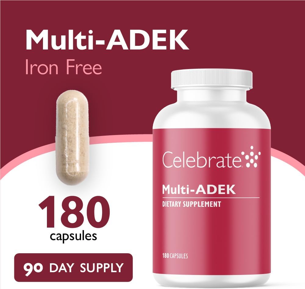 Celebrate Vitamins Multi ADEK Bariatric Multivitamin – Iron Free – for Duodenal Switch and SADI – 180 Veggie Capsules - görsel 2