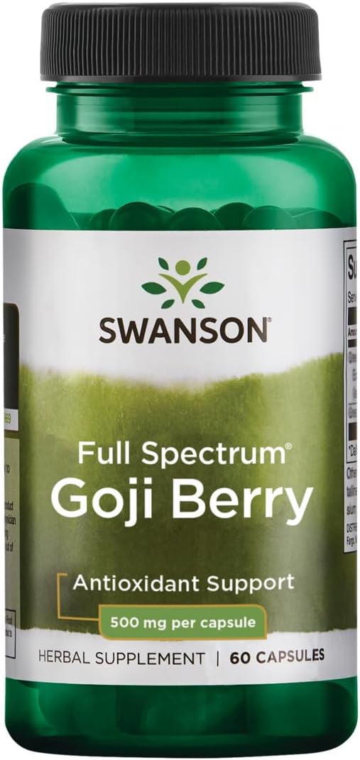 Swanson Goji Berry Wolfberry 500 mg Capsules – Traditional Herbal Support for Eyes, Liver & Kidneys - görsel 1