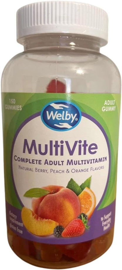 Generic Multivite Complete Adult Multivitamin Gummies - Natural Berry, Peach and Orange Flavours - Gluten-free - 150 Gummies – Image 1