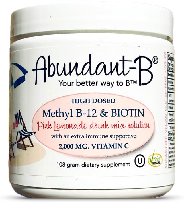 Sufficient-C Abundant-B High-Dose Methyl B-12 and Biotin Pink Lemonade Energy Drink Mix - görsel 1