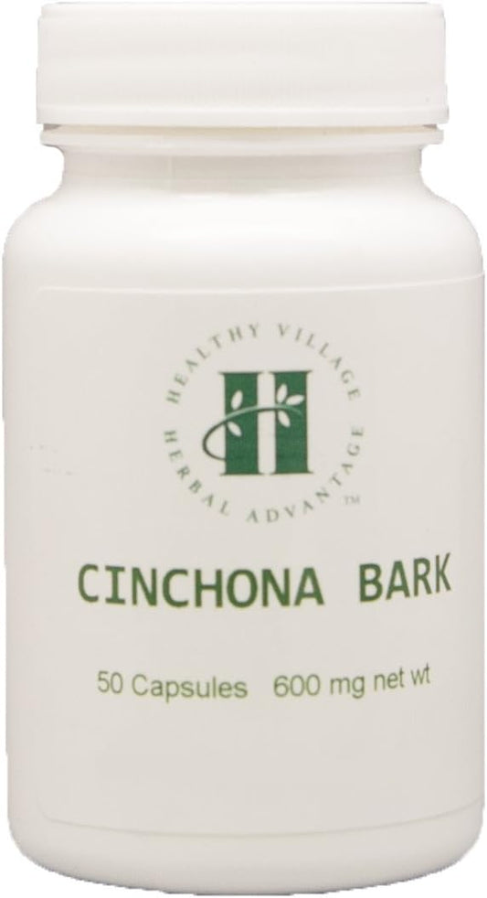 Cinchona Bark Capsules 600mg - Pure Powder, No Fillers (50 Capsules)